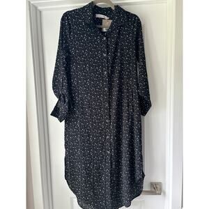 Billy T Celestial Stars Black and White Shirt Dress NWT Size Small